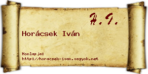 Horácsek Iván névjegykártya